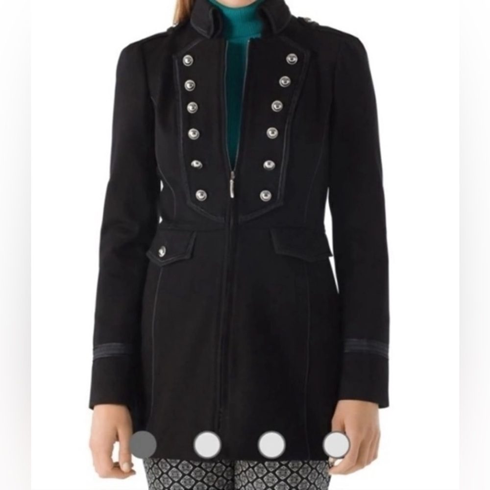 White House Black Market | Black Military-style Pea Coat, size M